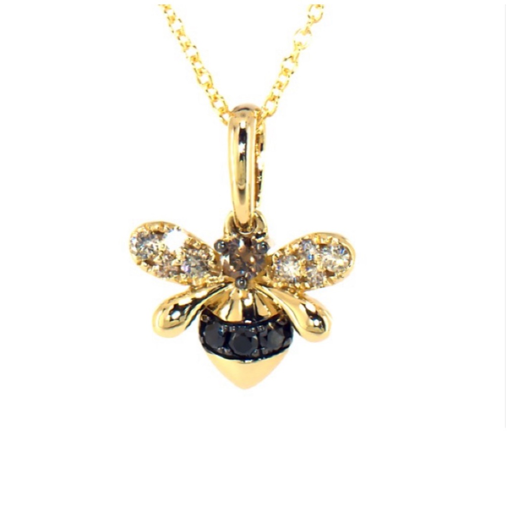 Le Vian Diamond Bee Pendant Necklace 1/5 ct tw Round 14k Gold